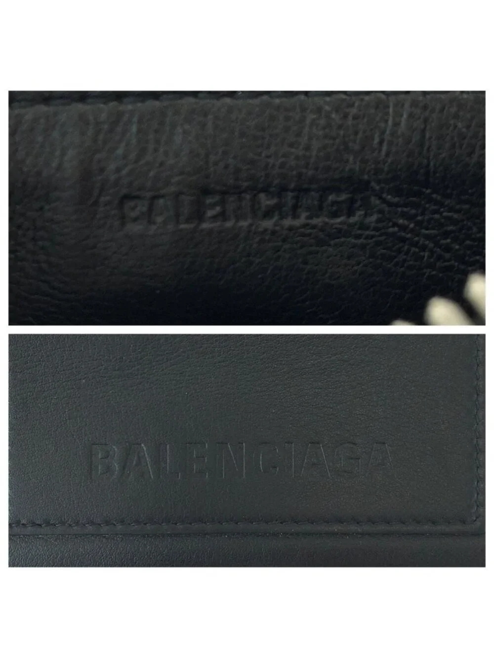 Balenciaga Logo Black Leather Chain Coin Case Fragment Card